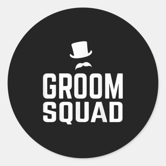 Sticker Rond Team Groom Squad Mariage Bachelor Party Cadeau Mar (Devant)