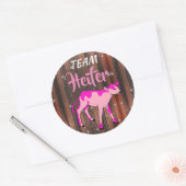 Sticker Rond "Team Heifer" Révélation de genre rose (Enveloppe)