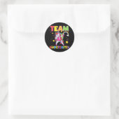 Sticker Rond Team Kindergarten Dabbing Unicorn Retour À L'École (Sac)