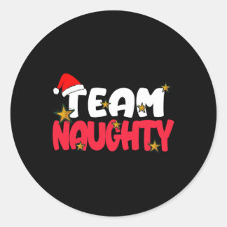 Sticker Rond Team Naughty Funny Correspondance Noël Famille Noë
