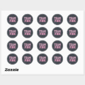 Sticker Rond Team Pink Chalkboard Baby Genre Revela (Feuille)