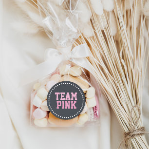 Sticker Rond Team Pink Chalkboard Baby Genre Revela