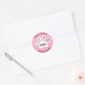 Sticker Rond Team Pink Empreinte de patte Gender Revela (Enveloppe)