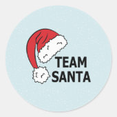 Sticker Rond Team Santa , Christmas Gift  (Devant)
