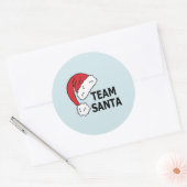 Sticker Rond Team Santa , Christmas Gift  (Enveloppe)
