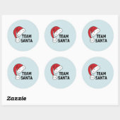 Sticker Rond Team Santa , Christmas Gift  (Feuille)