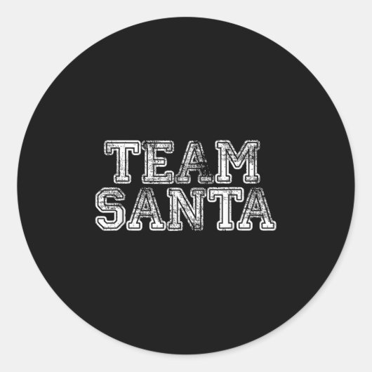 Sticker Rond Team Santa T Shirt - Funny Fun Christmas Day Tee  (Devant)