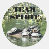 Sticker Rond Team Spirit Turtle Photo Motivation (Devant)