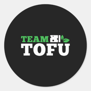 Sticker Rond Team Tofu Workout Vegan Bodybuilding Fitness Plant