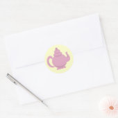 Sticker Rond Teapot rose et jaune (Enveloppe)