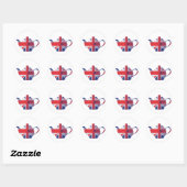 Sticker Rond Teapot Union Jack (Feuille)