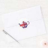 Sticker Rond Teapot Union Jack (Enveloppe)