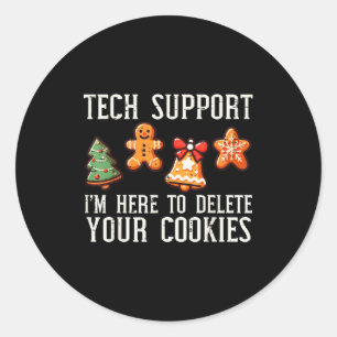 Sticker Rond Tech de Noël Soutien ici pour supprimer les cookie