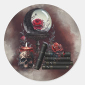 Sticker Rond Técherie | Articles magiques Spellbooks et Crystal (Devant)