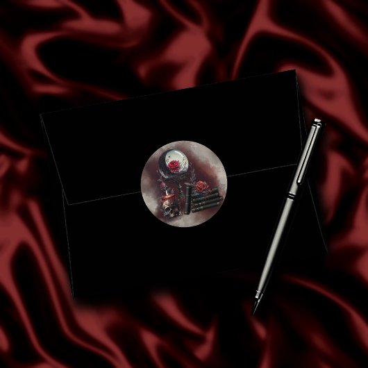 Sticker Rond Técherie | Articles magiques Spellbooks et Crystal