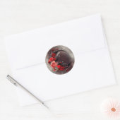 Sticker Rond Técherie | Lune de croissant avec des roses rouges (Enveloppe)