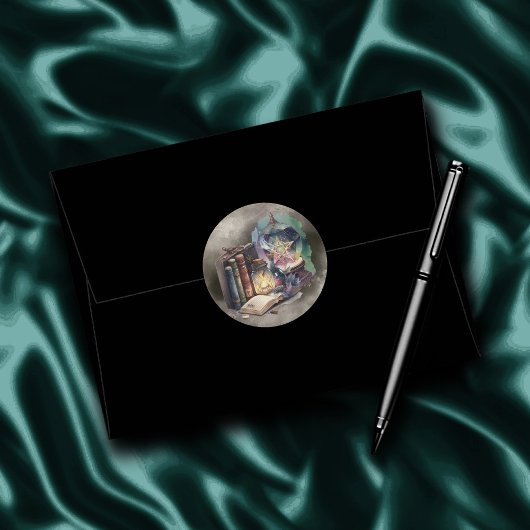 Sticker Rond Técherie | Tomes du Spellbook Pastel et boule de c