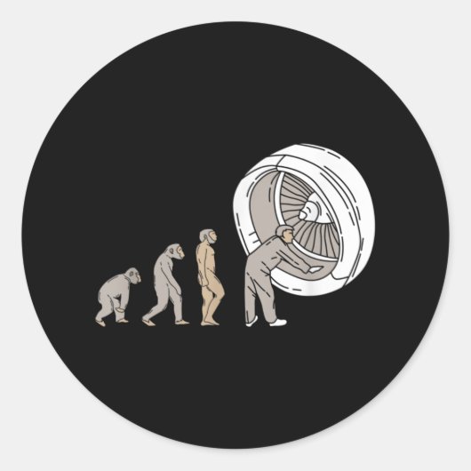 Sticker Rond Technician d'entretien d'aircraft (Devant)