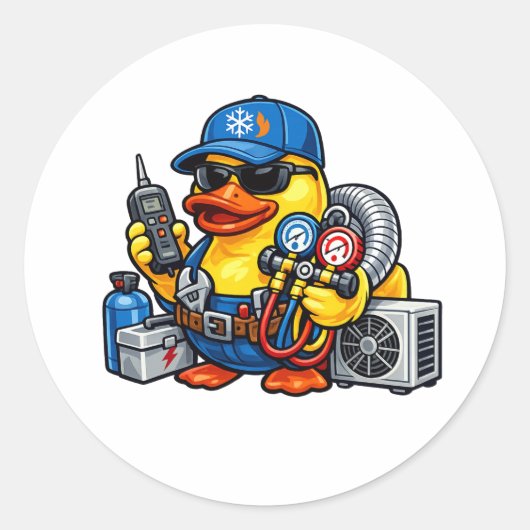 Sticker Rond Technicien CVC Canard en Caoutchouc (Devant)
