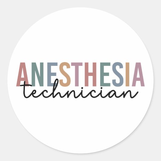 Sticker Rond Technicien d'anesthésie Technique d'anesthésie rét (Devant)