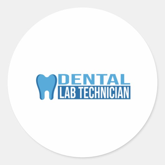 Sticker Rond Technicien de laboratoire dentaire Technicien dent (Devant)