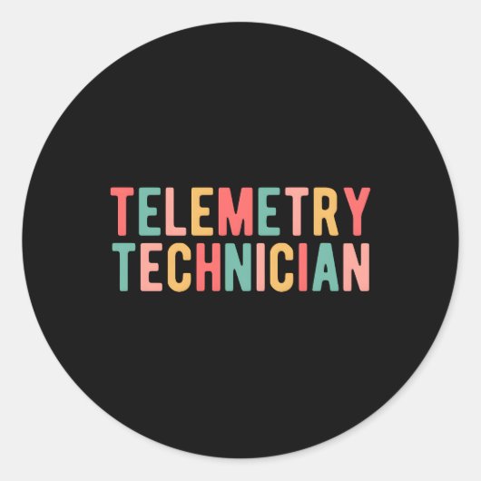 Sticker Rond Technicien de télémétrie Meilleur technicien de té (Devant)