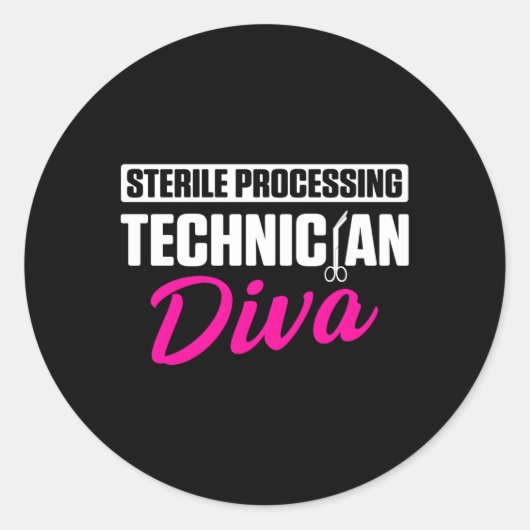 Sticker Rond Technicien de traitement stérile Diva Tech (Devant)