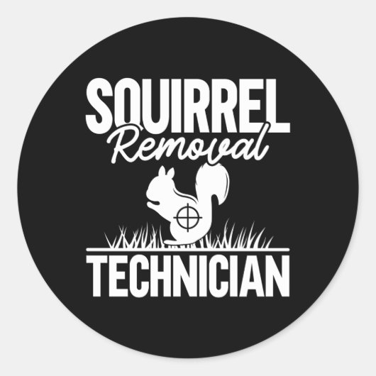 Sticker Rond Technicien d'enlèvement d'écureuil Chasse d'écureu (Devant)