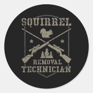 Sticker Rond Technicien d'enlèvement d'écureuil Squir de chasse