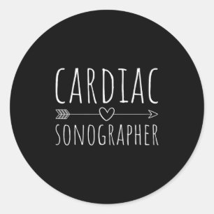 Sticker Rond Technicien Echo, Rs, Echographiste cardiaque