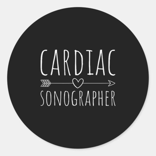 Sticker Rond Technicien Echo, Rs, Echographiste cardiaque (Devant)