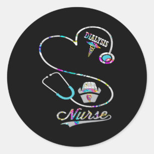 Sticker Rond Technicien en dialyse Infirmière Ney Hebeat