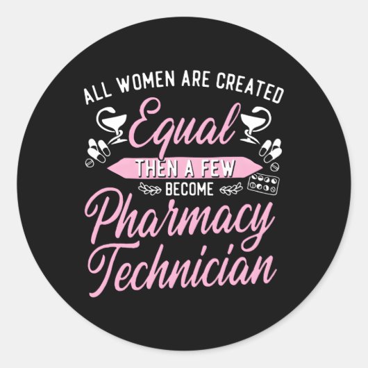 Sticker Rond Technicien en pharmacie Pharmaciste Étudiante (Devant)