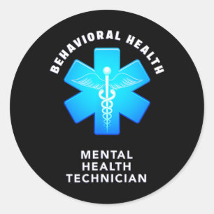 Sticker Rond Technicien en psychiatrie de la santé comportement