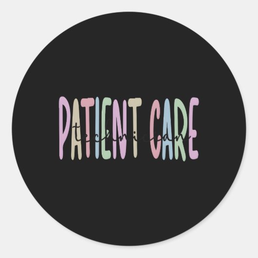 Sticker Rond Technicien en soins aux patients (Devant)