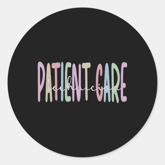 Sticker Rond Technicien en soins aux patients (Devant)