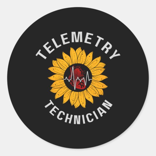 Sticker Rond Technicien en télémétrie Technicien en cardiologie (Devant)