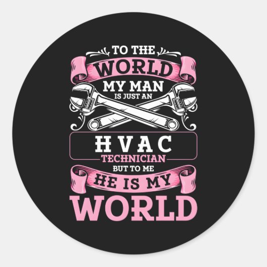 Sticker Rond Technicien Hvac Friend Certified Hvac Tech (Devant)