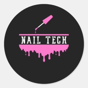 Sticker Rond Technicien technique polonais ongle Pedicuriste ma