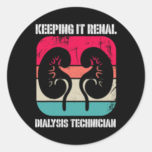 Sticker Rond Technicien vintage de dialyse rénale