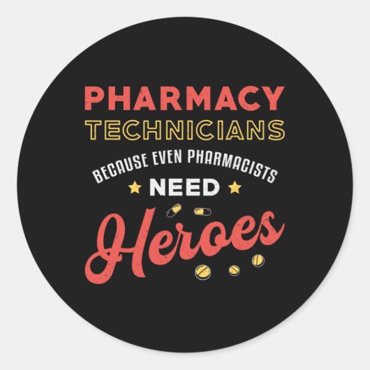 Sticker Rond Techniciens en pharmacie Technicien Technicien Pha (Devant)
