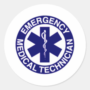 STICKER ROND TECHNICIENS MÉDICALES D'URGENCE EMT