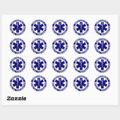 STICKER ROND TECHNICIENS MÉDICALES D'URGENCE EMT (Feuille)