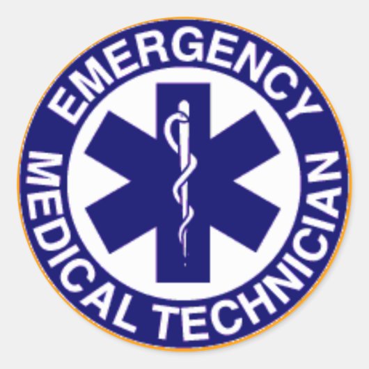 STICKER ROND TECHNICIENS MÉDICALES D'URGENCE EMT (Devant)