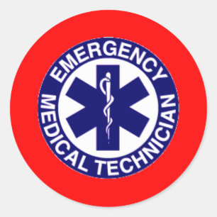 STICKER ROND TECHNICIENS MÉDICALES D'URGENCE EMT