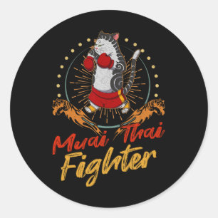 Sticker Rond Technique de combat Muay Thai Thaïlande Poing Geno