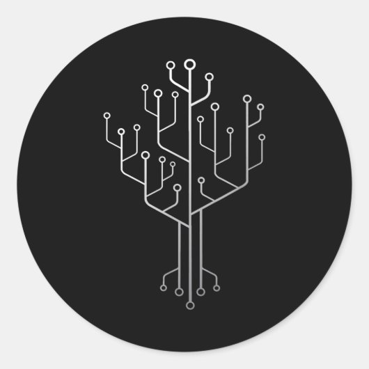Sticker Rond Technique du programmeur programmeur de l'arbre de (Devant)