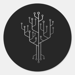 Sticker Rond Technique du programmeur programmeur de l'arbre de