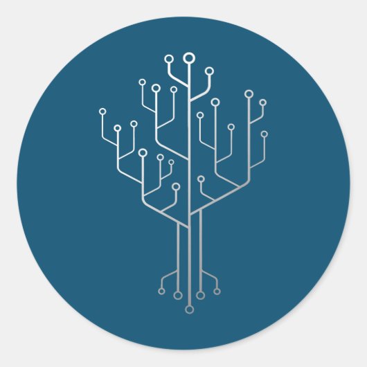 Sticker Rond Technique du programmeur programmeur de l'arbre de (Devant)