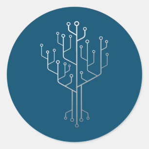 Sticker Rond Technique du programmeur programmeur de l'arbre de